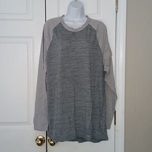 LulaRoe  blue gray button long sleeve Mark hensley  Sz 2XL